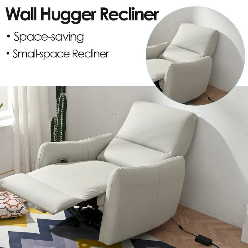 Fauteuil inclinable électrique, design "Wall Hugger" avec port USB et repose-pieds rétractable