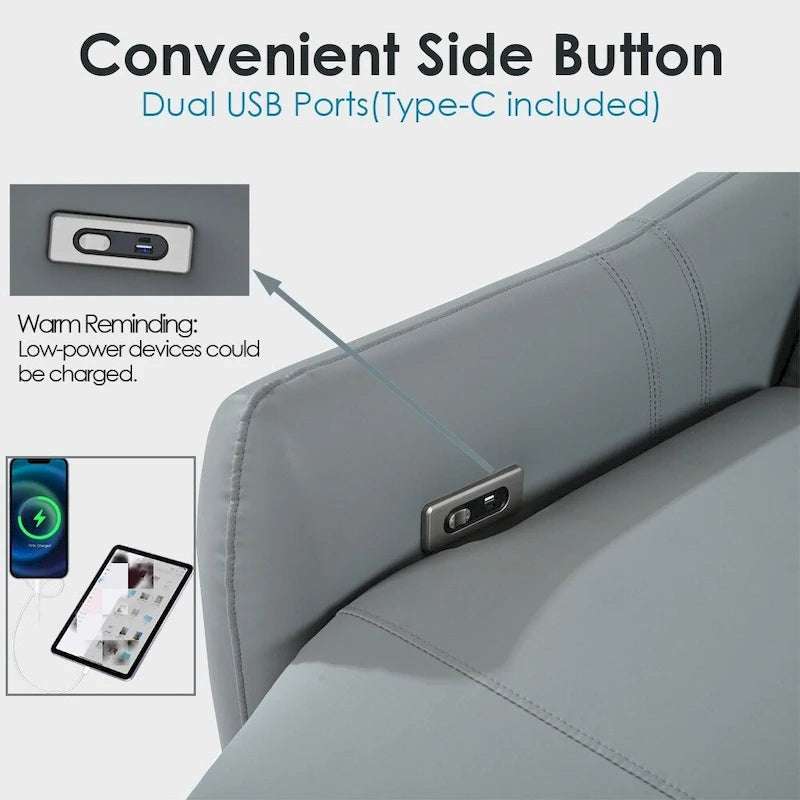 Fauteuil inclinable électrique, design "Wall Hugger" avec port USB et repose-pieds rétractable