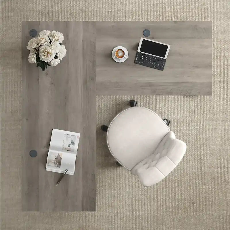 Bureau d'angle en forme de L rustique de 60W
