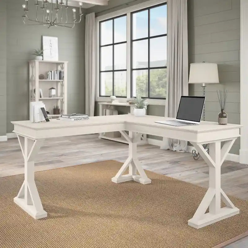 Bureau d'angle en forme de L rustique de 60W