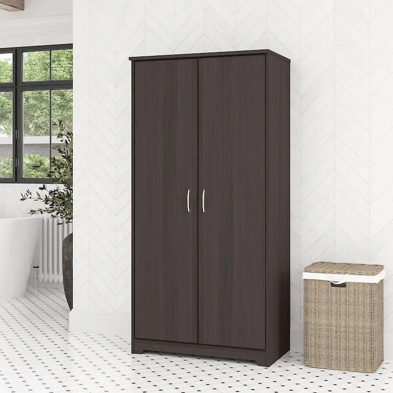 Armoire de rangement haute à 2 portes avec étagères réglables, 61 po H