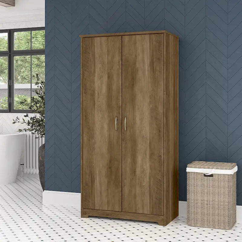 Armoire de rangement haute à 2 portes avec étagères réglables, 61 po H
