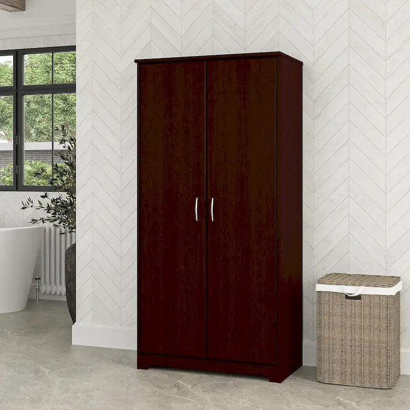 Armoire de rangement haute à 2 portes avec étagères réglables, 61 po H
