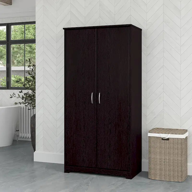 Armoire de rangement haute à 2 portes avec étagères réglables, 61 po H