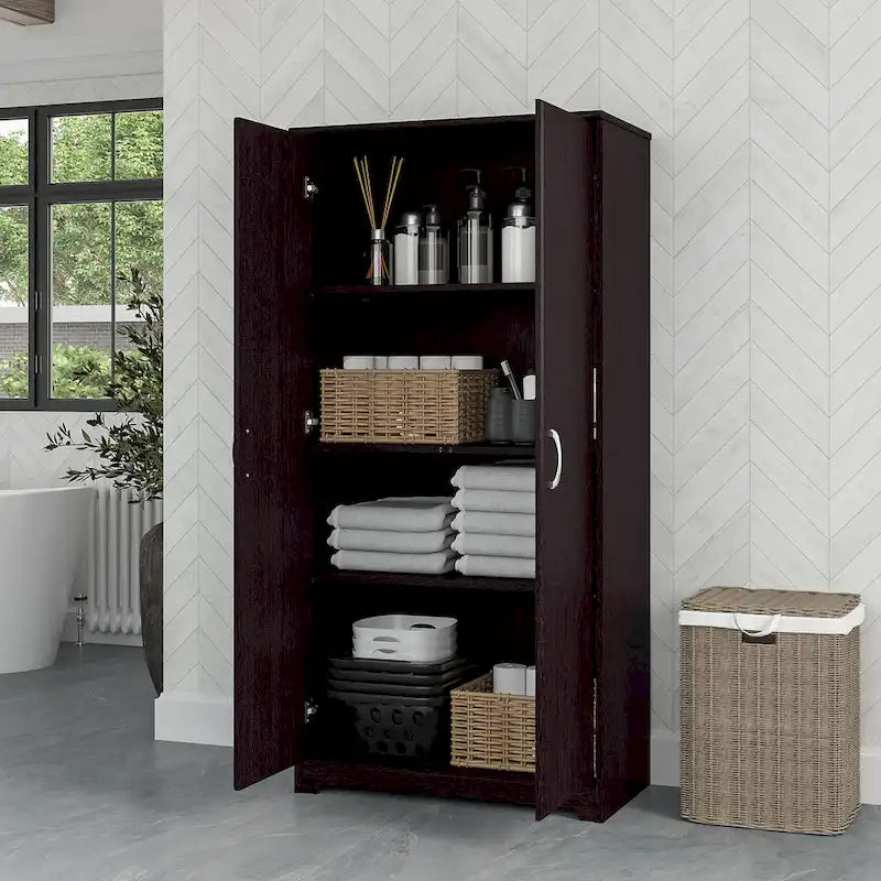 Armoire de rangement haute à 2 portes avec étagères réglables, 61 po H