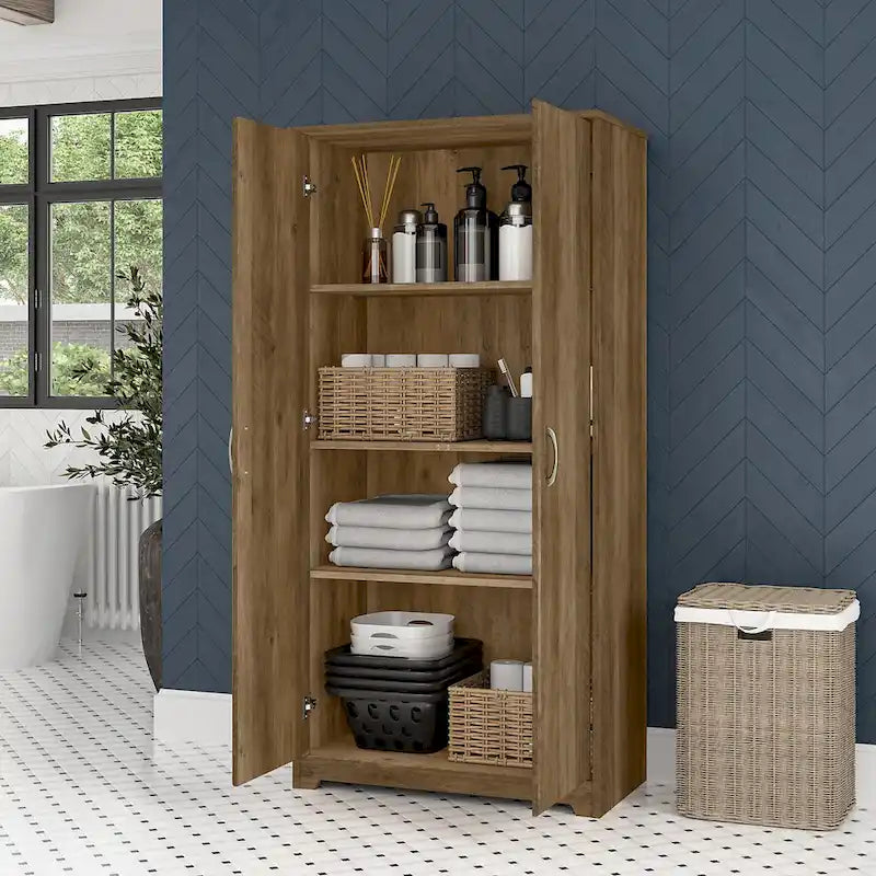 Armoire de rangement haute à 2 portes avec étagères réglables, 61 po H