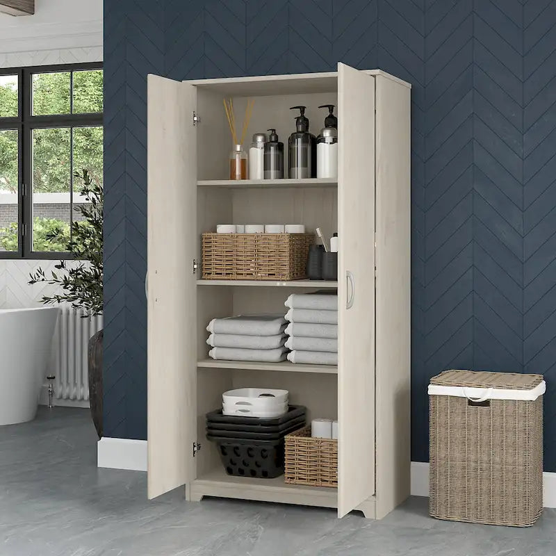 Armoire de rangement haute à 2 portes avec étagères réglables, 61 po H