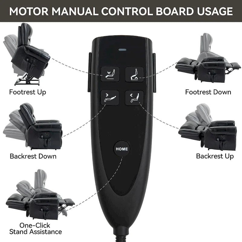 Fauteuil inclinable releveur électrique avec massage, chaleur lombaire et port USB