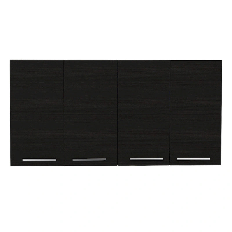 Armoire murale noire de 47 po à 4 portes