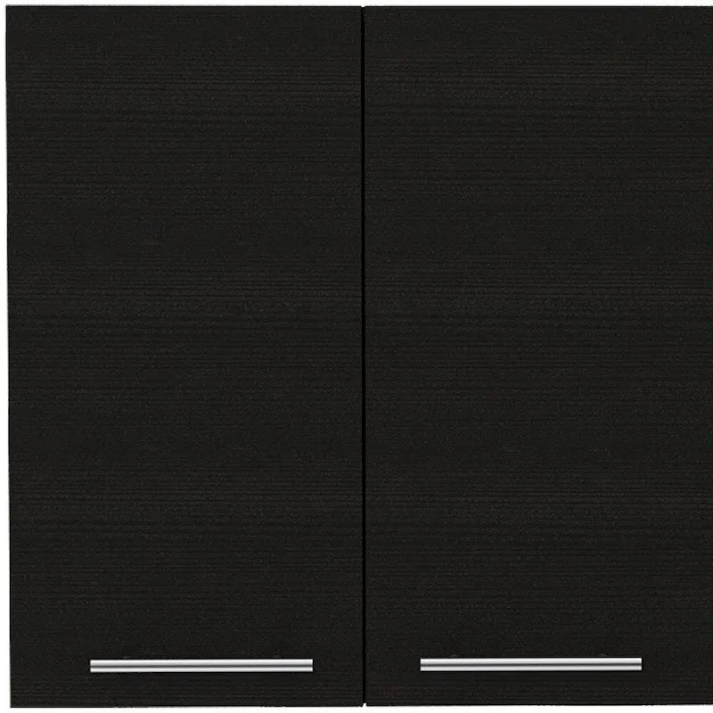 Armoire murale noire de 47 po à 4 portes