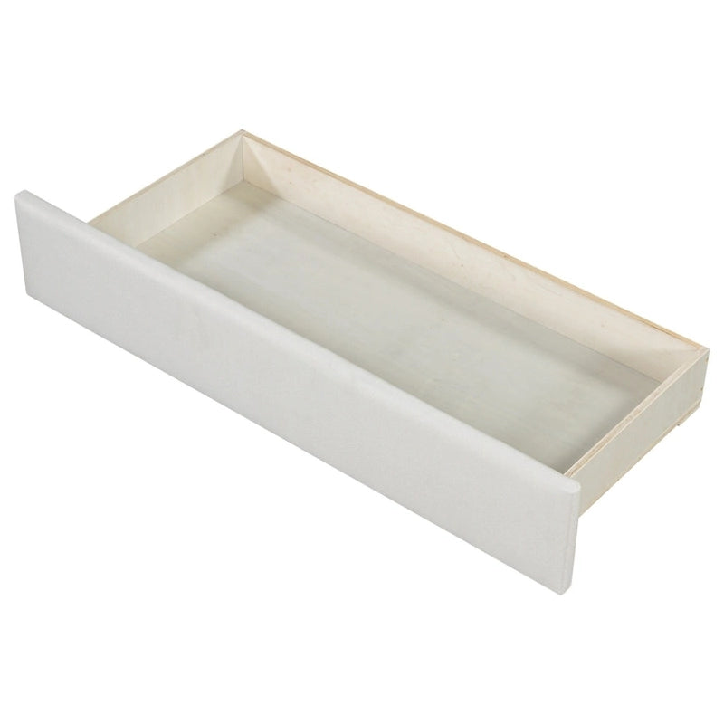Lit de repos convertible double XL en grand format avec tiroirs de rangement et revêtement capitonné