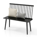 Banc 2 places en bois massif de style Windsor avec dossier amovible à barreaux, pour entrée, salle à manger et salon