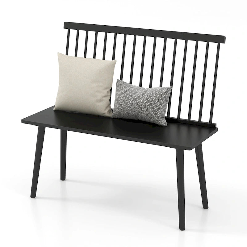 Costway Entryway Bench for 2 Windsor Rubber Wood Dining Bench with - See Details
