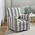 Fauteuil d'appoint pivotant à 360° avec revêtement en tissu jacquard rayé