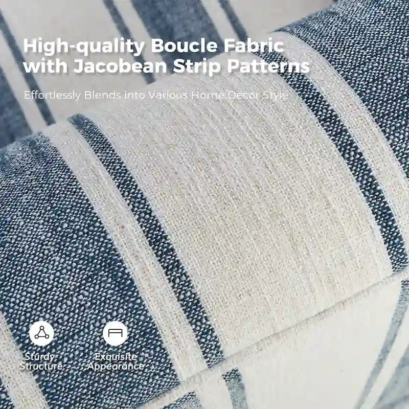 Fauteuil d'appoint pivotant à 360° avec revêtement en tissu jacquard rayé