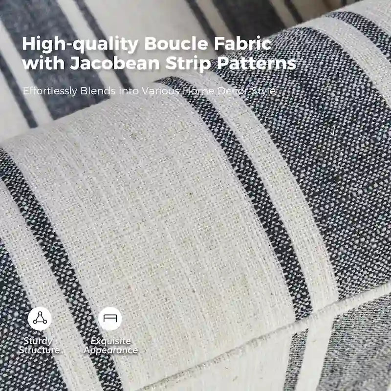 Fauteuil d'appoint pivotant à 360° avec revêtement en tissu jacquard rayé
