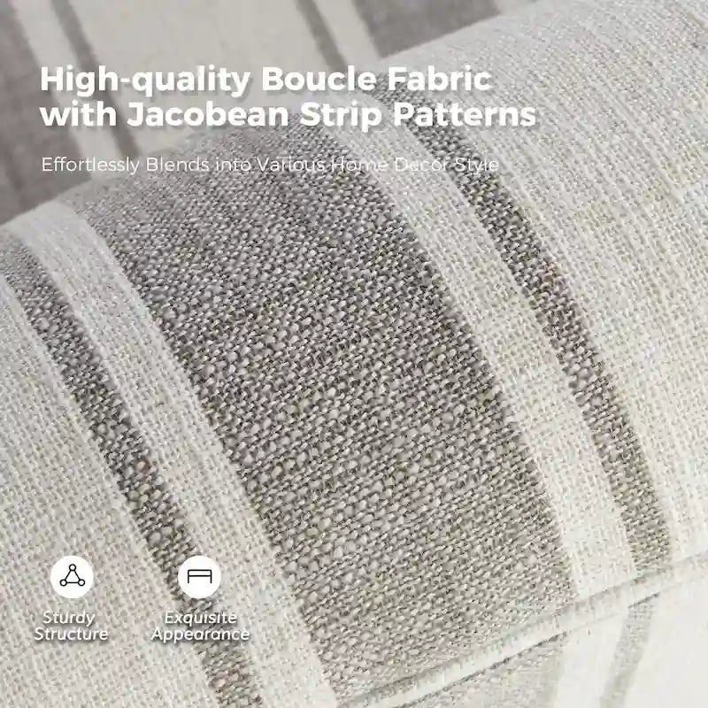 Fauteuil d'appoint pivotant à 360° avec revêtement en tissu jacquard rayé
