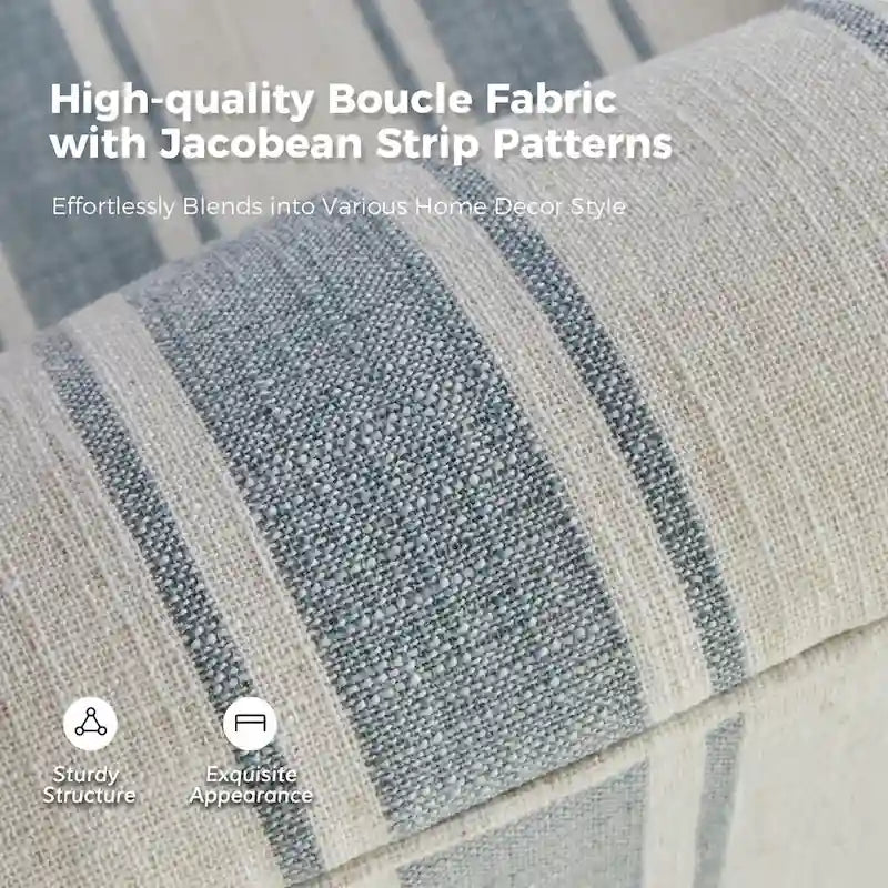 Fauteuil d'appoint pivotant à 360° avec revêtement en tissu jacquard rayé