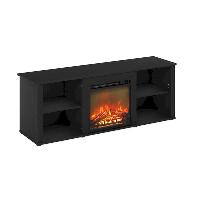 Furinno Classic 60 Inch TV Stand with Fireplace