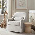 Fauteuil planeur pivotant à 360° avec coussin lombaire, tissu jacquard ivoire