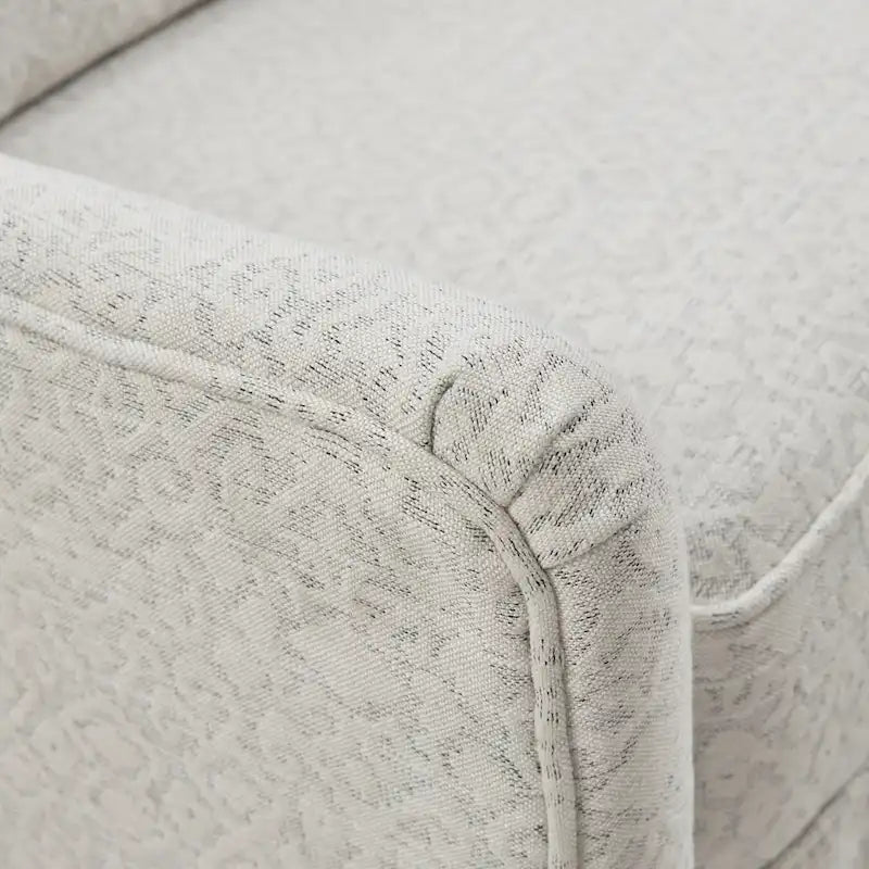 Fauteuil planeur pivotant à 360° avec coussin lombaire, tissu jacquard ivoire
