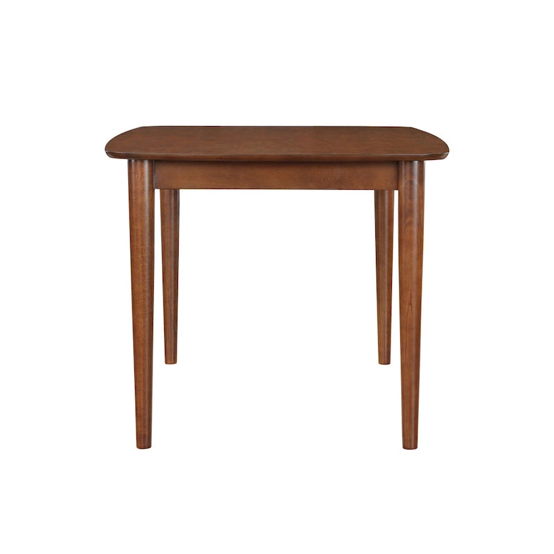 Table à manger rectangulaire de 150 cm, 6 places, plateau en placage de bouleau avec pieds en bois massif, finition noyer