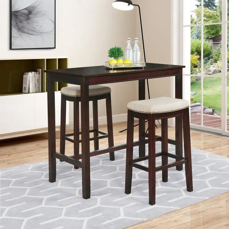 Table de bar pub en bois massif de 42", hauteur bar