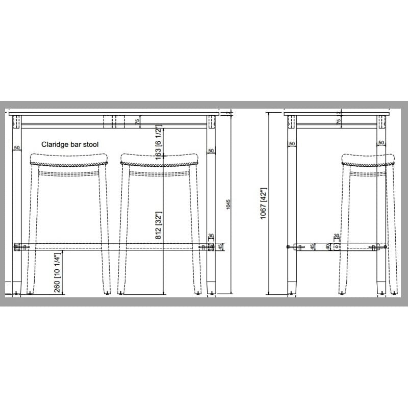 Table de bar pub en bois massif de 42", hauteur bar