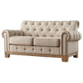 Causeuse capitonnée Chesterfield avec accoudoirs roulés et garniture cloutée