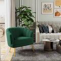 Fauteuil d'appoint en velours avec capitonnage cannelé et pieds en métal doré