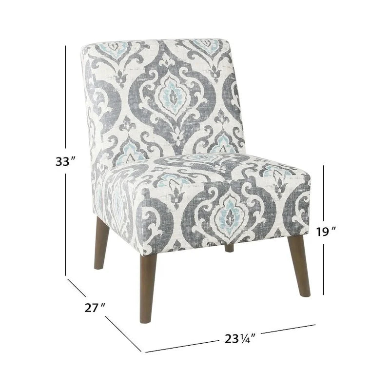 Chaise d'appoint moderne sans accoudoirs rembourrée, chaise polyvalente pour la salle à manger et le salon