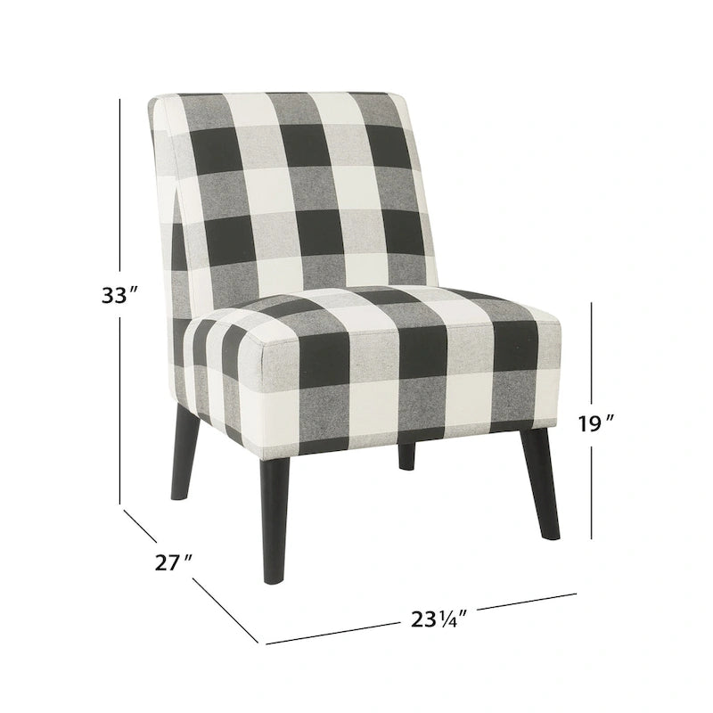 Chaise d'appoint moderne sans accoudoirs rembourrée, chaise polyvalente pour la salle à manger et le salon