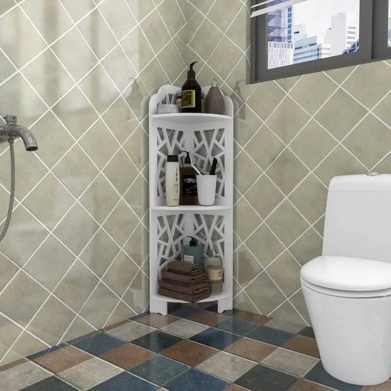 Étagère d'angle à 3 niveaux, organiseur de salle de bain autoportant et étanche