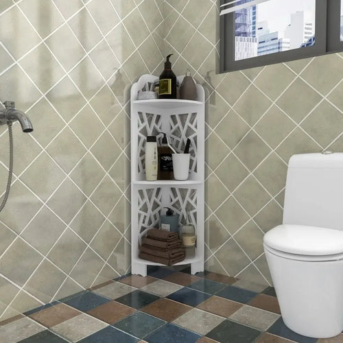 Étagère d'angle à 3 niveaux, organiseur de salle de bain autoportant et étanche