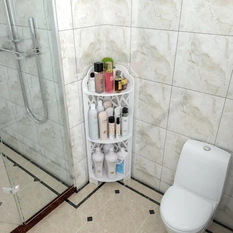 Étagère d'angle à 3 niveaux, organiseur de salle de bain autoportant et étanche