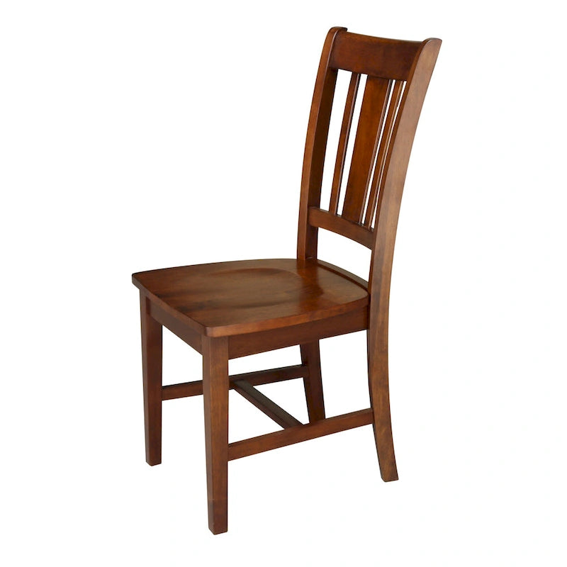 Chaise de bureau à domicile en parawood massif avec dossier à lattes