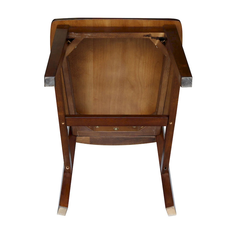 Chaise de bureau à domicile en parawood massif avec dossier à lattes