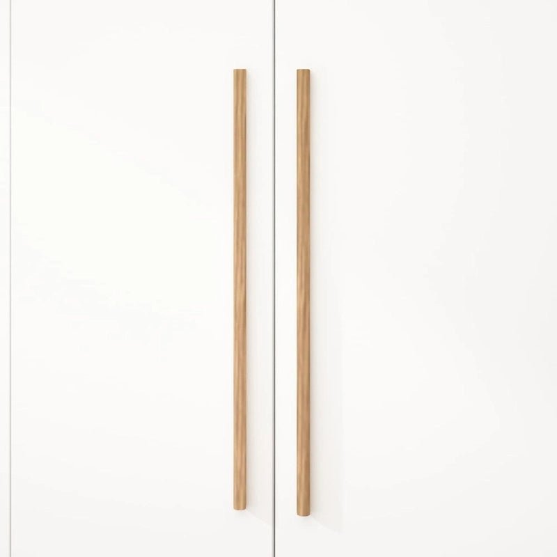 Armoire 4 portes avec tringles et compartiments de rangement, pour chambre à coucher (bois blanc/gris)