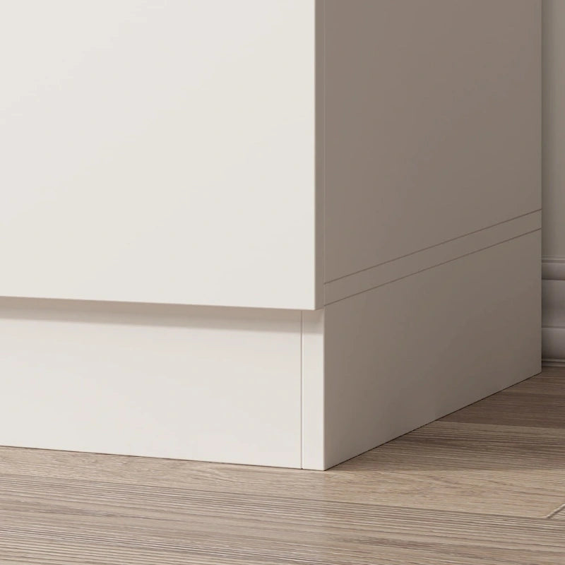 Armoire 4 portes avec tringles et compartiments de rangement, pour chambre à coucher (bois blanc/gris)