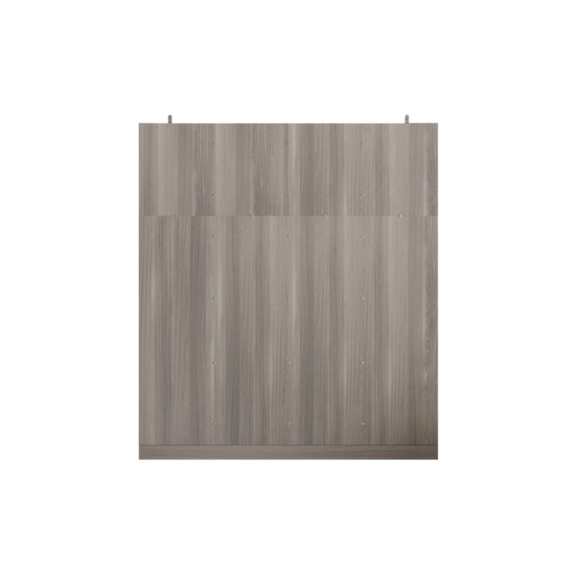 Armoire 4 portes avec tringles et compartiments de rangement, pour chambre à coucher (bois blanc/gris)