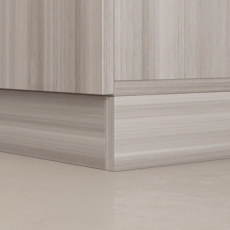Armoire 4 portes avec tringles et compartiments de rangement, pour chambre à coucher (bois blanc/gris)