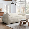 Canapé paresseux 2 places en bouclette, causeuse style pouf en mousse haute densité