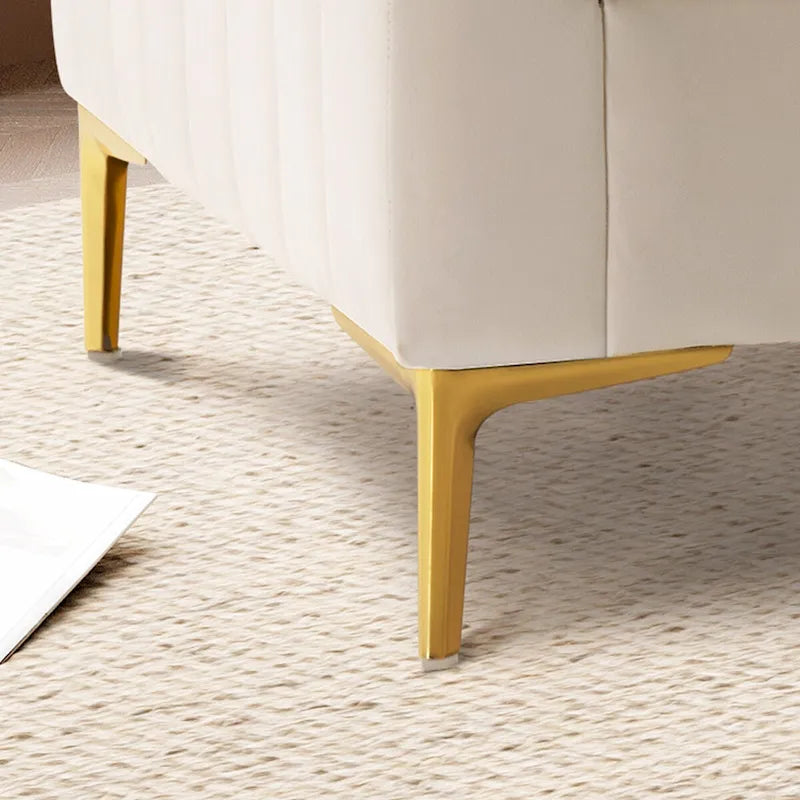Fauteuil d'appoint en velours avec côtés matelassés en capitonnage vertical et coussins amovibles (unité/lot de 2)