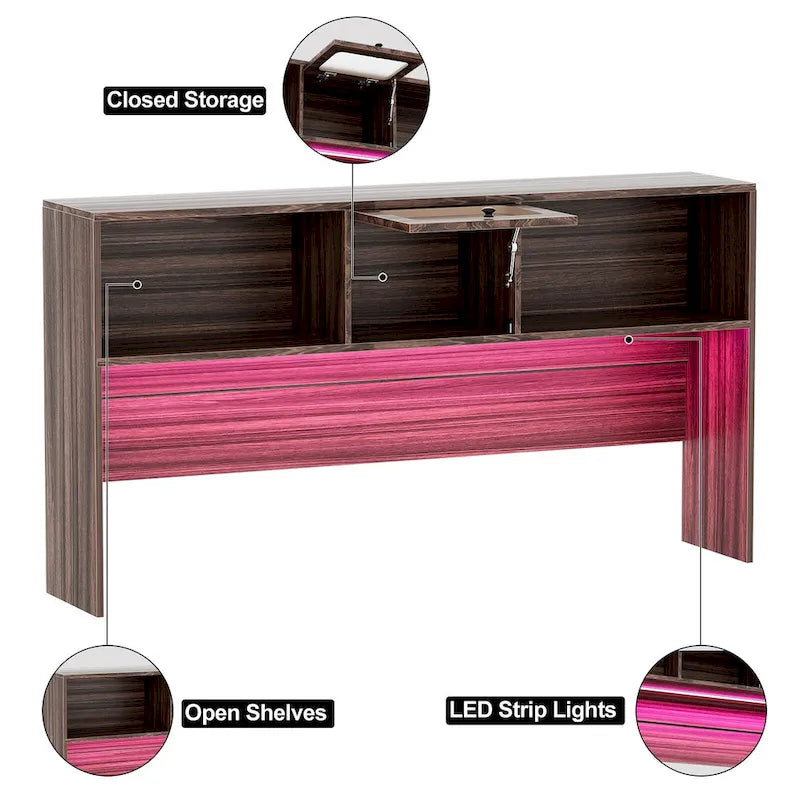 Bureau d'angle en L avec huche et classeur
