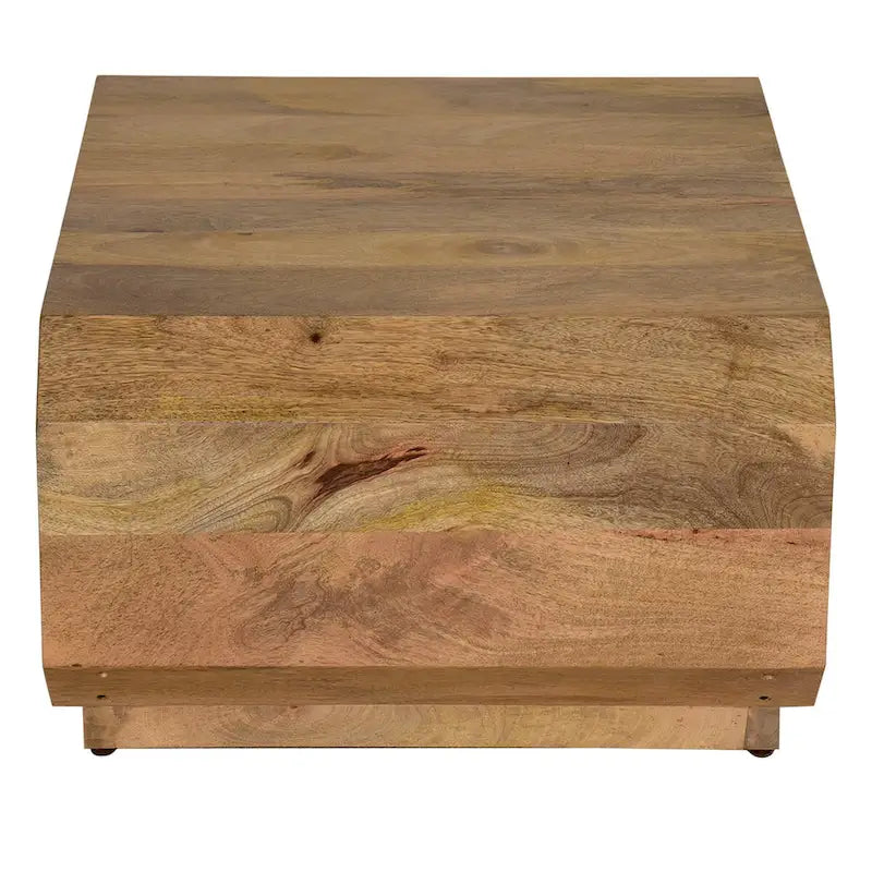 Table basse creuse en manguier massif fabriquée à la main, style ferme, 30 po