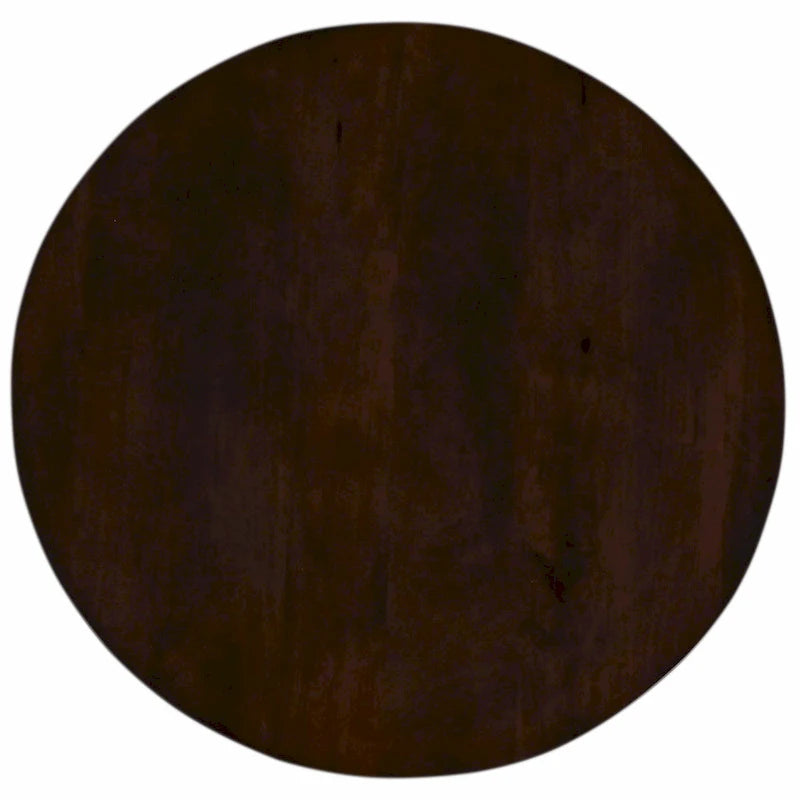 Table basse ronde sur pied de 31 po en manguier massif, fini noyer