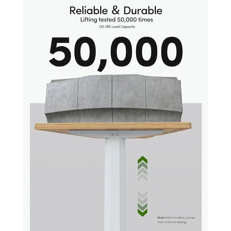Bureau debout électrique à hauteur réglable, bureau de télétravail assis-debout de 112 cm avec mémoire de préréglage