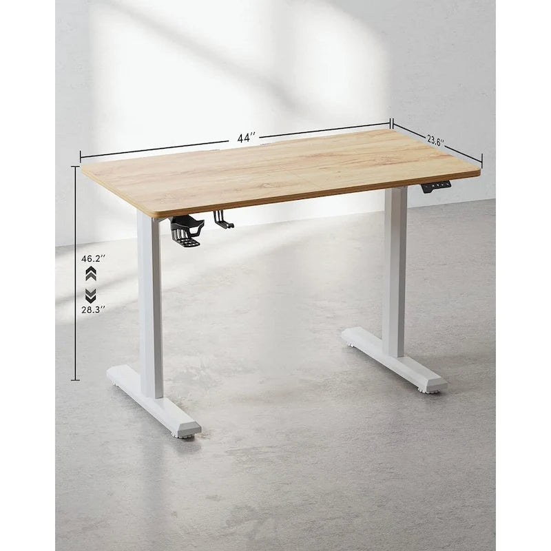 Bureau debout électrique à hauteur réglable, bureau de télétravail assis-debout de 112 cm avec mémoire de préréglage