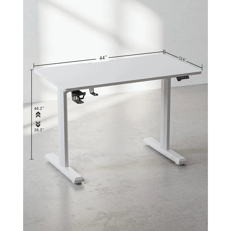 Bureau debout électrique à hauteur réglable, bureau de télétravail assis-debout de 112 cm avec mémoire de préréglage
