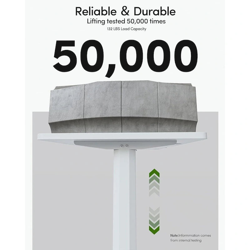 Bureau debout électrique à hauteur réglable, bureau de télétravail assis-debout de 112 cm avec mémoire de préréglage